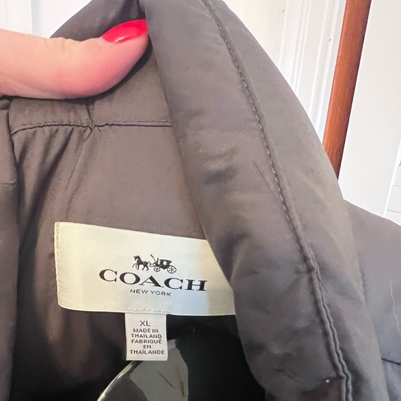 Men’s Coach Puffer Vest, XL. NWOT. Orange & Brown - Picture 2 of 2